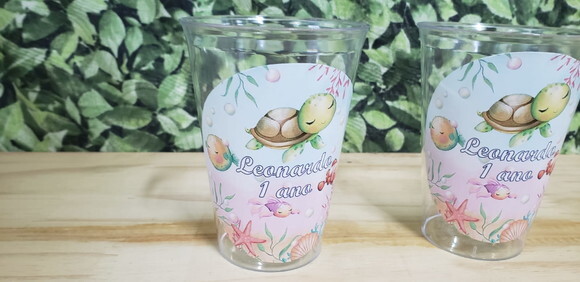 Fundo do Mar Copo 300 ml Personalizado Pronta Entrega