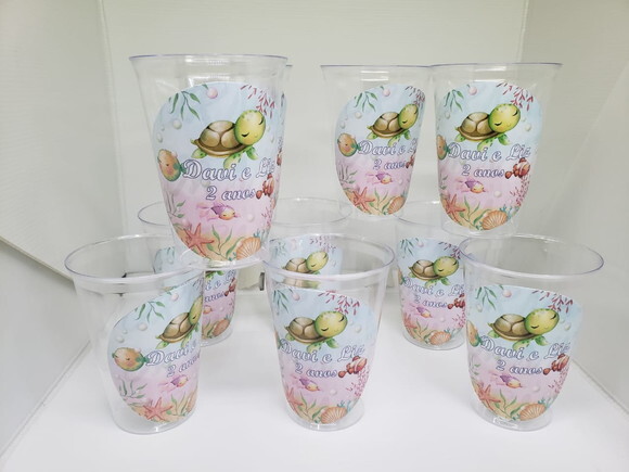 Fundo do Mar Copo 300 ml Personalizado Pronta Entrega
