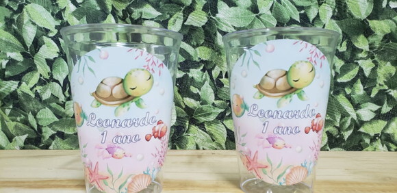Fundo do Mar Copo 300 ml Personalizado Pronta Entrega