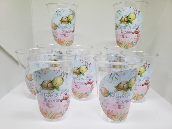 Fundo do Mar Copo 300 ml Personalizado Pronta Entrega