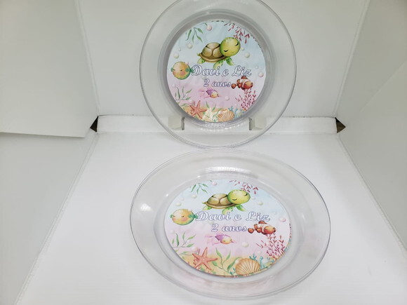 Fundo do Mar Prato Refeição 22 cm Personalizado