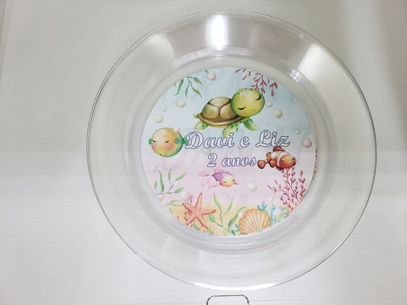 Fundo do Mar Prato Refeição 22 cm Personalizado