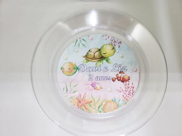Fundo do Mar Prato Refeição Personalizado Pronta Entrega