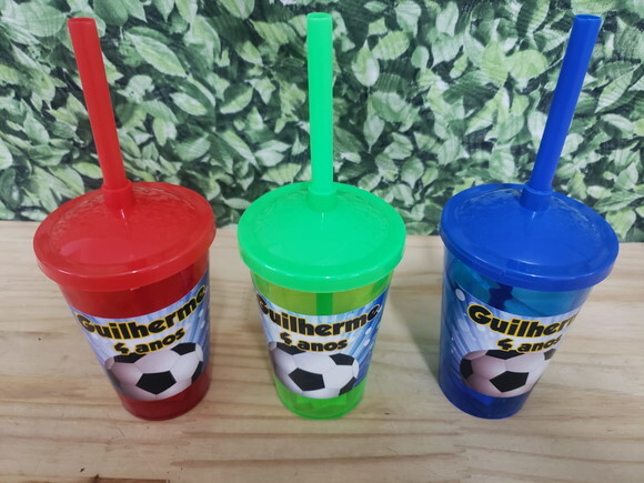 Futebol Copo Canudo Personalizado Pronta Entrega
