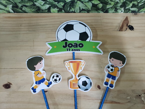 Futebol Neutro Topo de Bolo Personalizado