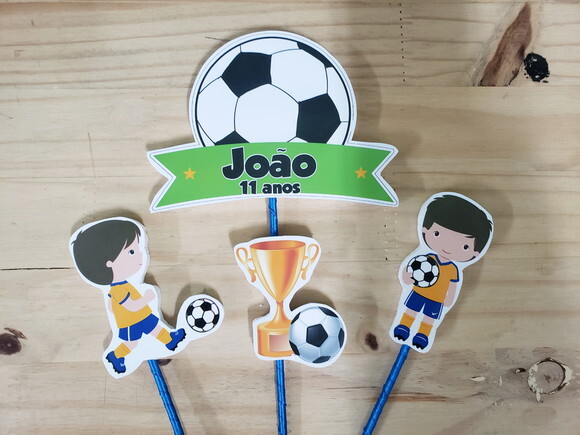 Futebol Neutro Topo de Bolo Personalizado