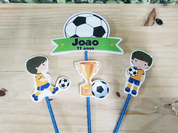 Futebol Neutro Topo de Bolo Personalizado