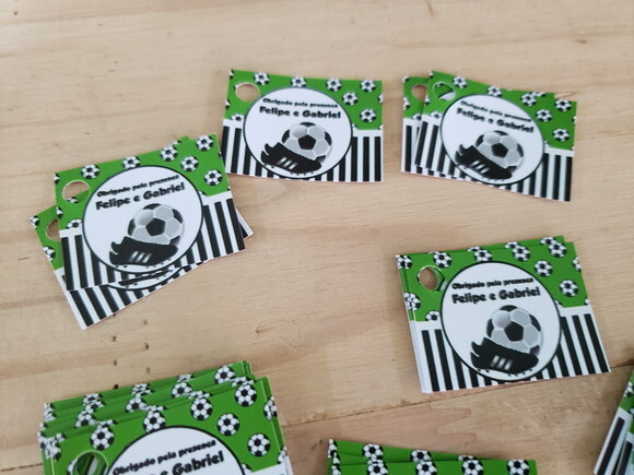 Futebol Tag Personalizada Tamanho 4x3 cm Pronta Entrega