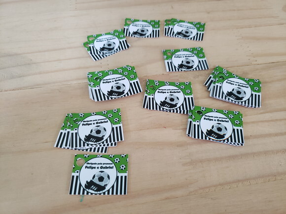 Futebol Tag Personalizada Tamanho 4x3 cm Pronta Entrega