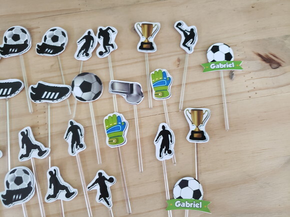 Futebol Topper para Docinhos Kit 36 Unidades Pronta Entrega