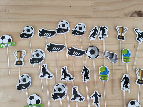 Futebol Topper para Docinhos Kit 36 Unidades Pronta Entrega
