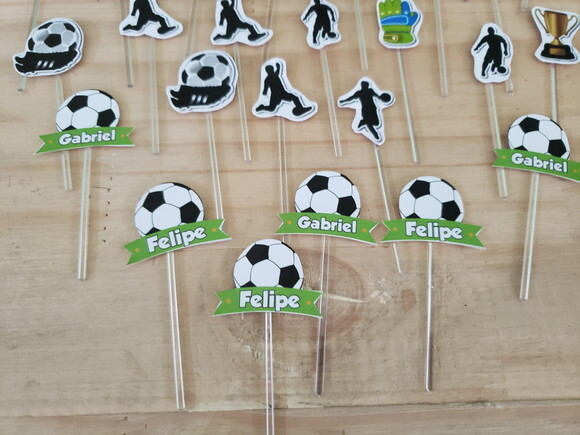 Futebol Topper para Docinhos Kit 36 Unidades Pronta Entrega