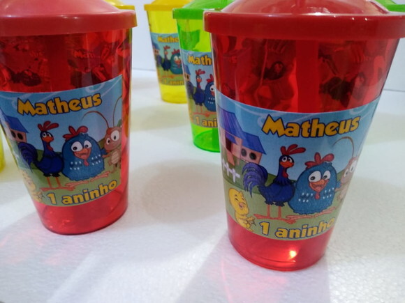 Galinha Pintadinha Copo Canudo Lembrancinha 10 Unidades