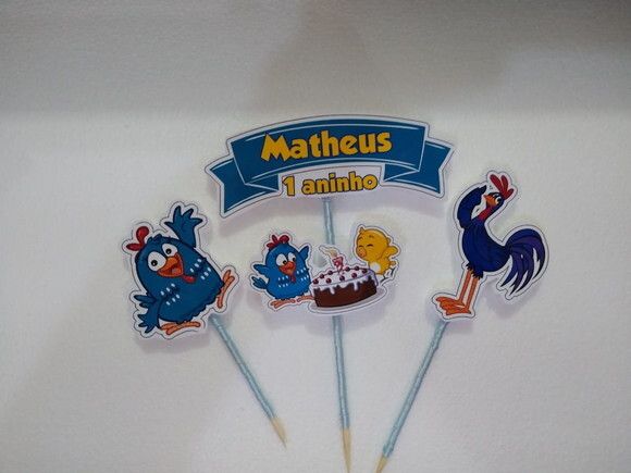 Galinha Pintadinha Topo de Bolo Personalizado