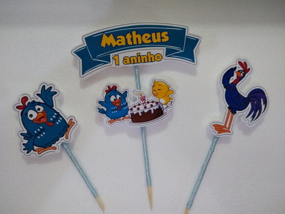Galinha Pintadinha Topo de Bolo Personalizado