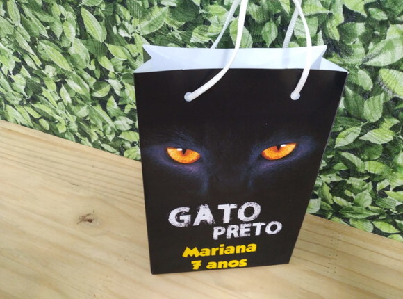 Gato Preto Sacola Personalizada Pronta Entrega