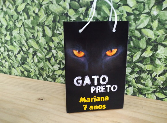 Gato Preto Sacola Personalizada Pronta Entrega