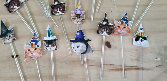 Gatos Pets Topper para Docinhos 42 un Pronta Entrega