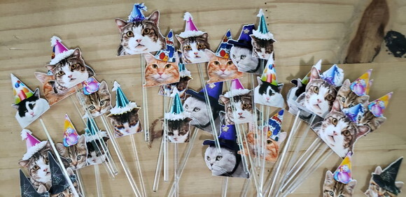 Gatos Pets Topper para Docinhos 42 un Pronta Entrega