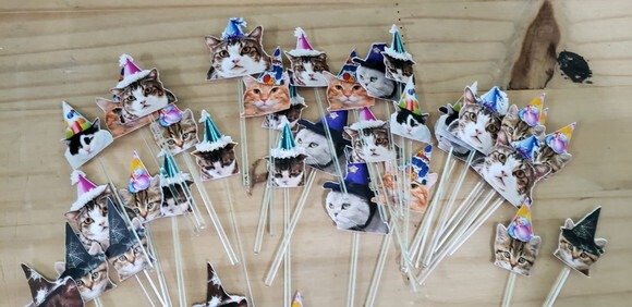 Gatos Pets Topper para Docinhos 42 un Pronta Entrega