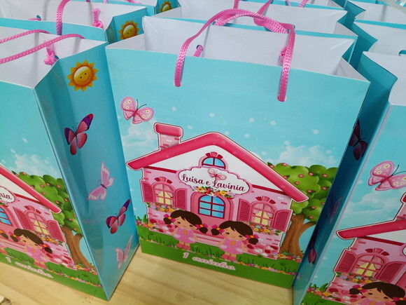 Gemeas Sacolas Personalizada Tam 24x17x8 cm Pronta Entrega