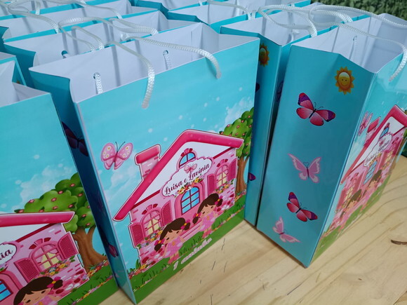 Gemeas Sacolas Personalizada Tam 24x17x8 cm Pronta Entrega