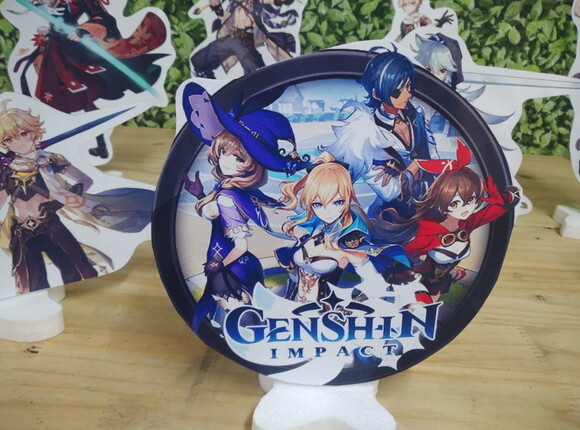 Genshin Impact Kit Displays de Mesa 9 Peças Pronta Entrega