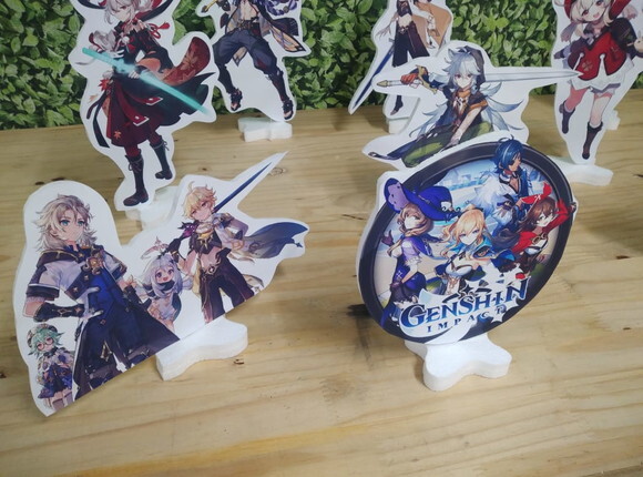 Genshin Impact Kit Displays de Mesa 9 Peças Pronta Entrega