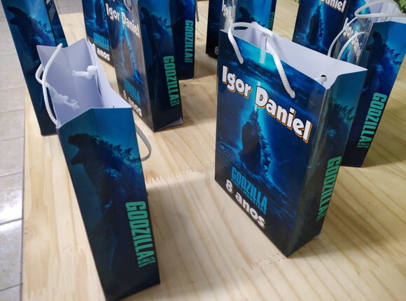 Godzilla Sacola Personalizada Pronta Entrega