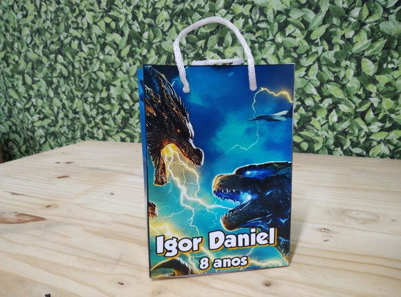 Godzilla Sacola Personalizada Pronta Entrega