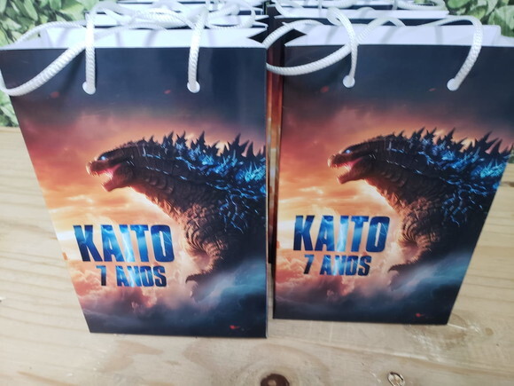 Godzilla Sacola Personalizada Tam 25x17x8 cm Pronta Entrega