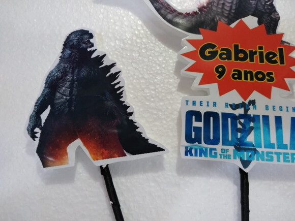 Godzilla Topo de Bolo Personalizado