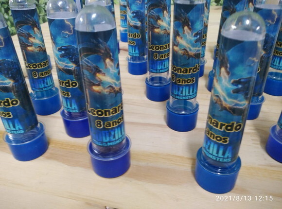 Godzilla Tubetes Personalizados Pronta Entrega