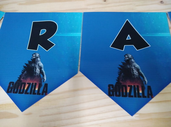 Godzilla Varal Parabens Mais Nome Pronta Entrega