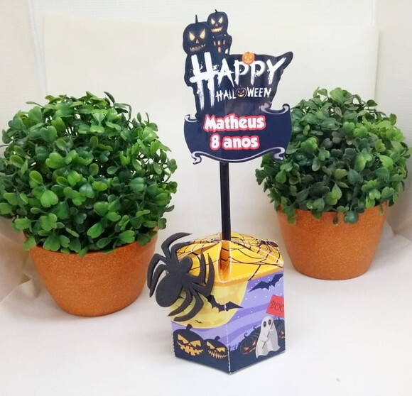Halloween Centro de Mesa Personalizado Pronta Entrega