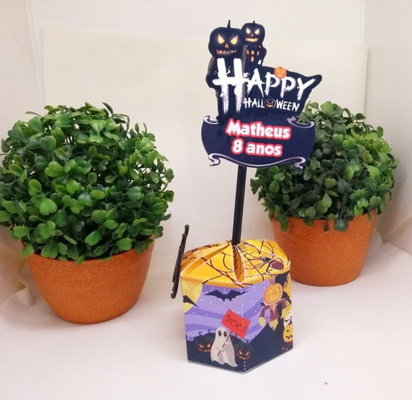 Halloween Centro de Mesa Personalizado Pronta Entrega