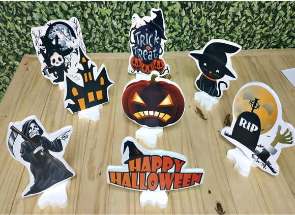 Halloween Displays de Mesa 8 Peças Pronta Entrega