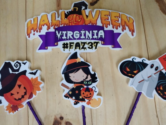 Halloween Topo de Bolo Personalizado