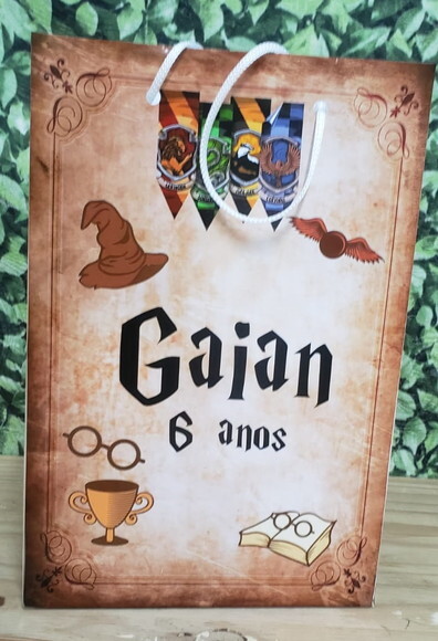 Harry Potter Sacola Personalizada Tam Médio Pronta Entrega