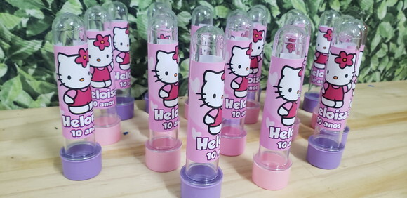 Hello Kitty Lembrancinhas Tubetes 13 cm Personalizado