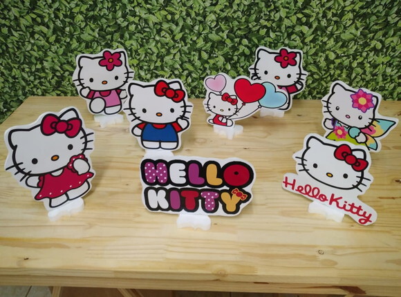 Hello Kitty Kit de Mesa Displays 8 Peças Pronta Entrega