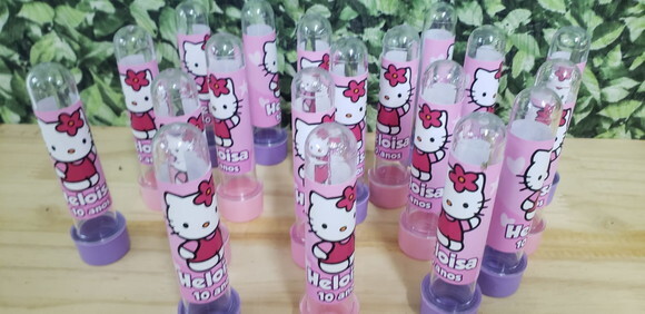 Hello Kitty Lembrancinhas Tubetes 13 cm Personalizado