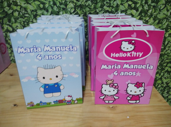 Hello Kitty Sacola Personalizada Grande Tam G
