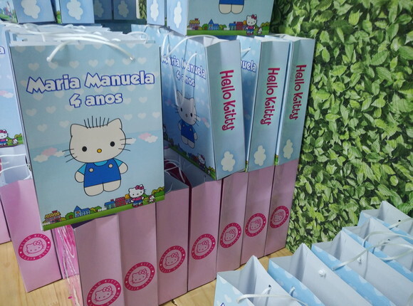 Hello Kitty Sacola Personalizada Grande Tam G