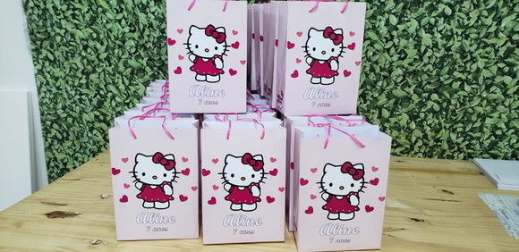 Hello Kitty Sacola Personalizada Lembrancinha Pronta Entrega