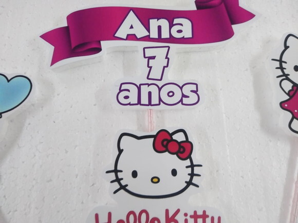 Hello Kitty Topo de Bolo Personalizado