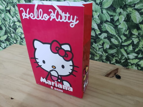 Hello Kitty Vermelha Sacola Personalizada Pronta Entrega
