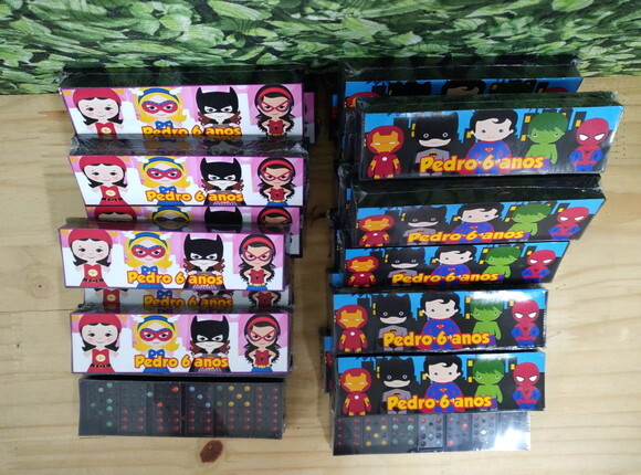 Heróis Cute Baby Lembrancinha Dominó Personalizada