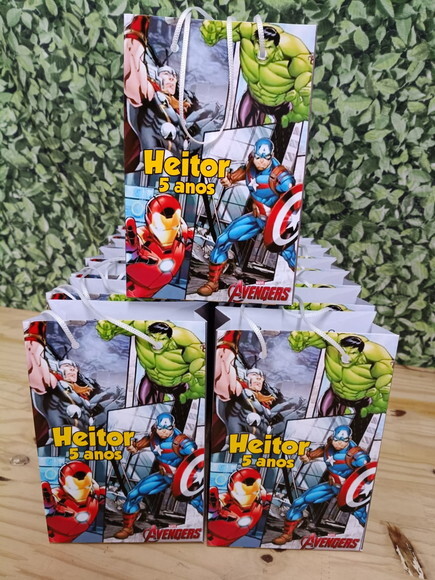 Heróis Vingadores Sacola Personalizada Pronta Entrega