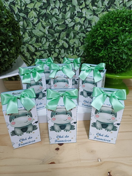 Hipopotamo Cha de Bebê Caixa Milk Personalizada Pronta Entrg